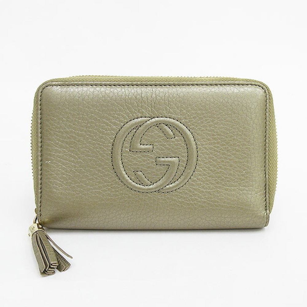 GUCCI Soho Medium Wallet Bifold Grey Leather